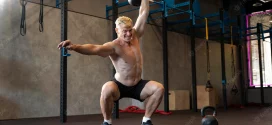 Ginger crossfit guy for exercise